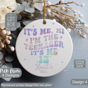 13 Year Old Ornament, In My Official Teenager Era Christmas Ornament, Personalized 13th Birthday Gift For Officially Teenager Daughter