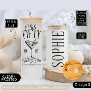 Personalized 50th Birthday Gift for Her,Personalized 50th Birthday Iced Coffee Cup,Bestfriend Birthday Gift,Custom 50th 1975 Birthday Favor