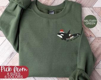 Xmas Orca Whale Lover Gift Orca Whale Sea Animal Sweater Killer Whale Lovers Trio of Orca Whales Aesthetic Marine Biology Gifted Whale Lover