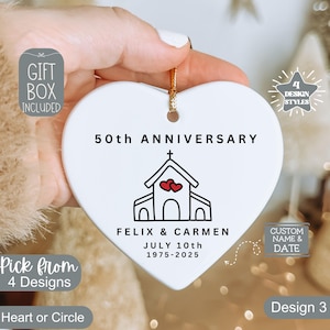 Personalized Anniversary Ornament,Custom Anniversary Gift Years Married - 5th 10th 25th 40th 50th, Personalized Marriage Anniversary Gift