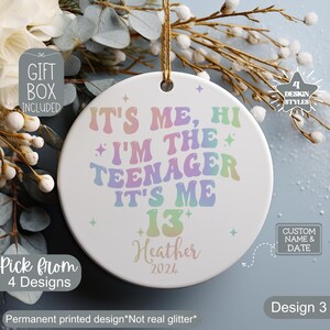 13 Year Old Ornament, In My Official Teenager Era Christmas Ornament, Personalized 13th Birthday Gift For Officially Teenager Daughter