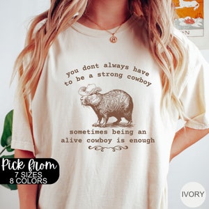 Comfort Colors® Capybara Shirt, Funny Capybara Shirts, Strong Cowboy Capybara Shirt Cute Capybara Gifted Weird Capybara Western Theme Shirts