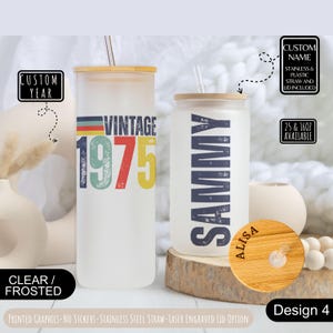 Personalized Vintage 50th Birthday Gift for Him,Personalized 50th 1975 Birthday Iced Coffee Cup,Bestfriend Birthday Gift,50th Birthday Favor