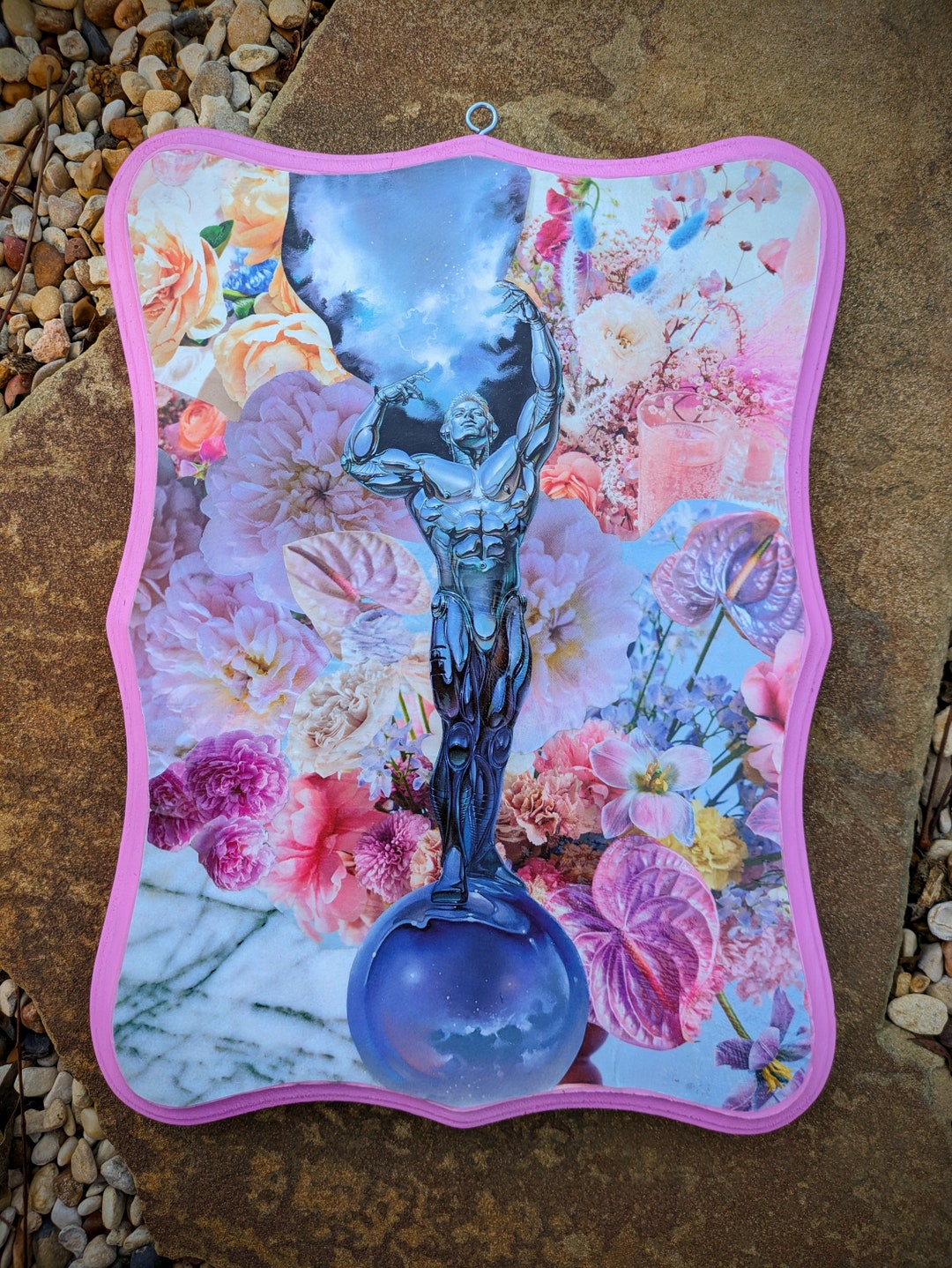 Reflection Original Decoupaged Collage Art on Wood Plaque Etsy