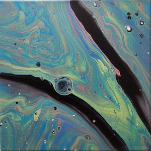 10 x 10 Acrylic Fluid Art - Dimensional Rift