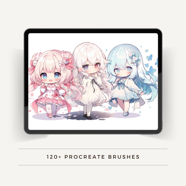 Chibi Procreate Brushes, Procreate Anime Girls Poses Stamps - Etsy