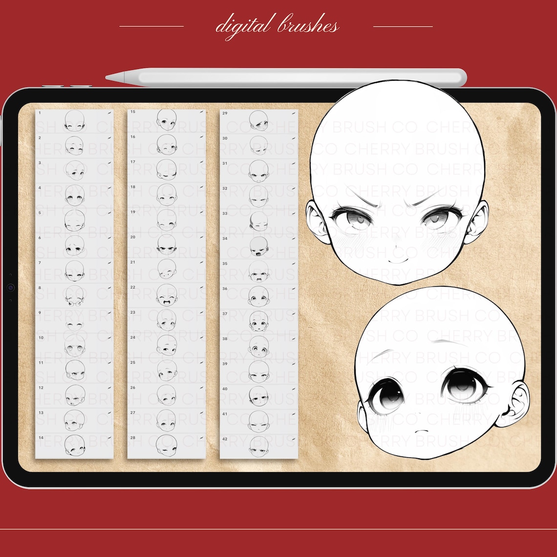 Procreate Chibi Emote Brushes: 100 Faces, Heads (digital Download) - Etsy
