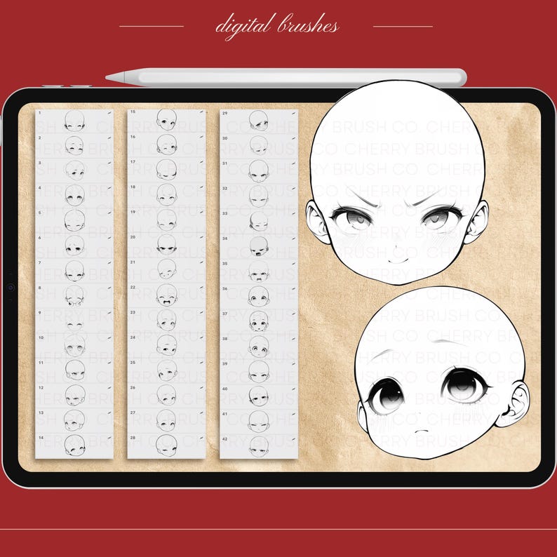 Procreate Chibi Emote Brushes: 100 Faces, Heads (digital Download) - Etsy