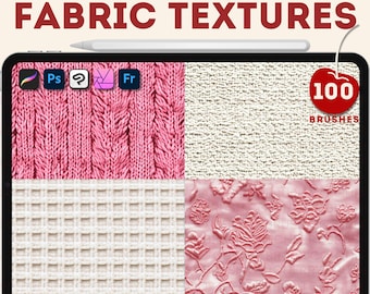 Procreate photoshop fabric brushes. Procreate fabric texture brush stamps. Photoshop silk, jeans fabric textures brushes. Clip studio paint