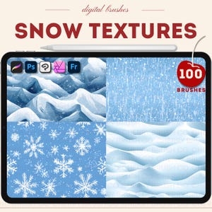 Procreate snow brushes textures. Procreate winter snowdrifts brush. Photoshop snow texture brushes. Photoshop snowflakes. Clip studio paint