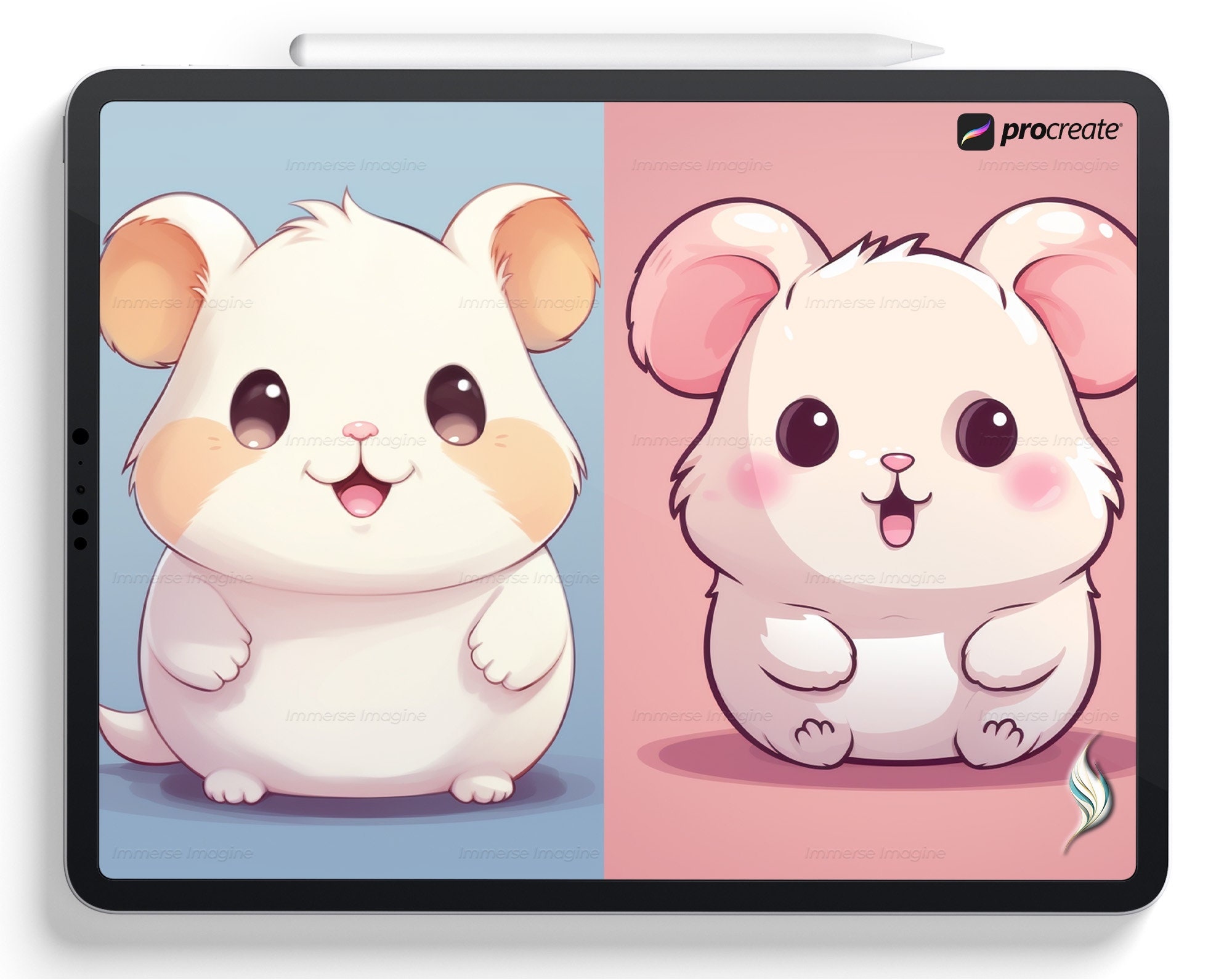 Kawaii Animals Procreate Brush Set, Cute Stamps - Etsy