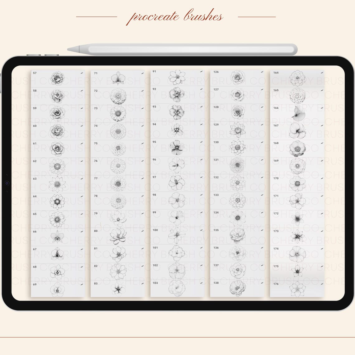 Procreate Flower Buds Brushes Stamps. Procreate Flower Brush Stamp ...