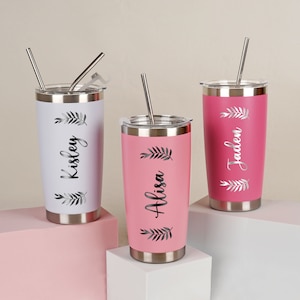 Personalized 20 oz Tumbler, Custom Name Travel Mug, Laser Engraved Tumbler, Black Friday Sale Tumblers, Christmas Cups, Bridesmaid Gift