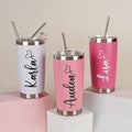 Personalized 20 OZ Tumbler, Custom Travel Mug, Laser Engraved Tumblers, Stainless Steel water cup, Insulated Tumbler, Bridesmaid Tumbler