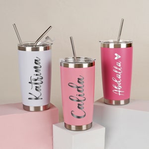 Bridesmaid gifts, Bridesmaid Proposal, Personalized Tumbler with Same Lid and Straw, 20 oz Metal Skinny Tumblers, Custom Wedding Cups