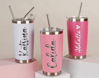 Bridesmaid gifts, Bridesmaid Proposal, Personalized Tumbler with Same Lid and Straw, 20 oz Metal Skinny Tumblers, Custom Wedding Cups