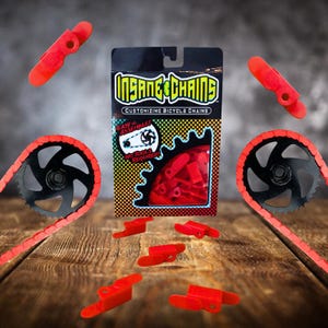 Bunte Fahrrad Ketten Abdeckung - Red Snap-on Mod für BMX, Kinder, Cruisers & Ebikes von Insane Chains | Einzigartiges Weihnachtsgeschenk