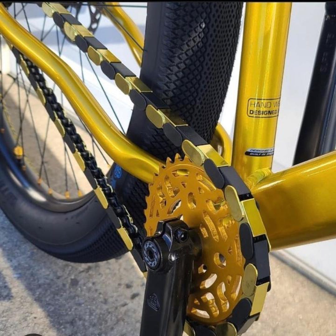 Snap-on Bike Chain Upgrade - Gold & Black | BMX + Kids Chain Covers by ...