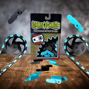 Black & Teal Snap-On Fahrradkettenkappen - Insane Chains Mod | Cooles BMX Upgrade | Spaß Fahrrad Geschenk