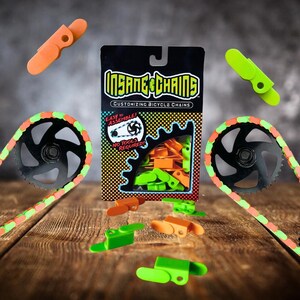 Hellgrün & Orange Fahrrad Kettenkappen: Kinder, BMX, Beach Cruiser, E-Bike Zubehör