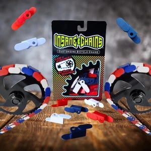 Rot, Weiß, Blau Fahrradkettenkappen: Snap-On Single-Geschwindigkeits-Fahrradzubehör