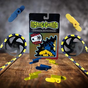 Fahrradzubehör - Kettenabdeckungen mit Schnappverschluss in Blau und Gelb - Upgrade für Kinder, Erwachsene, Cruiser und E-Bikes | Individuelles BMX Geschenk, Radsportbekleidung