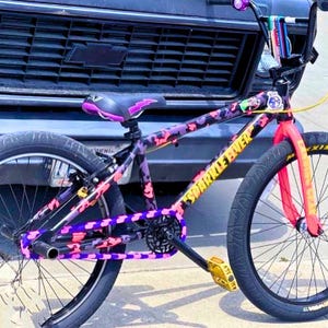 Pink and Purple Bike Chain Cover | Grease Protection + Customizable Bike Accessory | Fits Kids Bikes, BMX, Cruisers + E-bikes image 12
