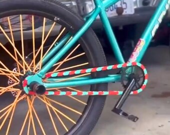 Teal and Red Bike Chain Covers – Snap-On Chain Caps – Fits Kids Bikes, BMX, Cruisers & E-bikes - Bike Accessory