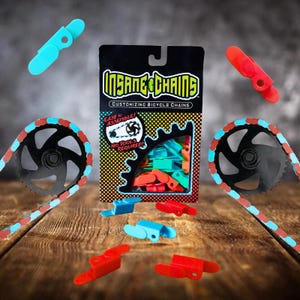 Teal & Red Fahrradketten Covers: BMX Grease Guard - Snap-On Radsportgeschenk