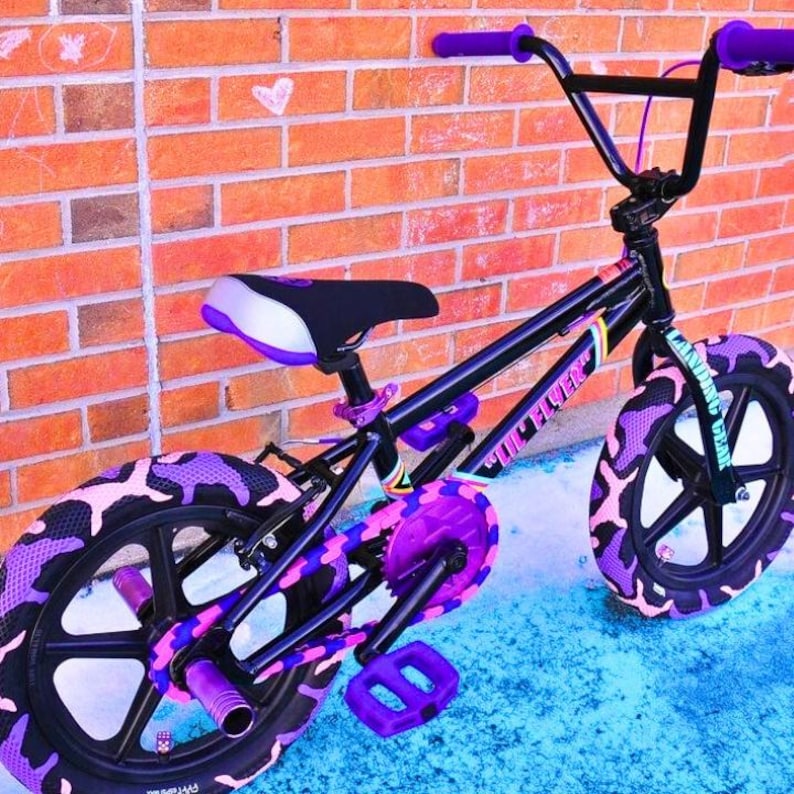 Pink and Purple Bike Chain Cover | Grease Protection + Customizable Bike Accessory | Fits Kids Bikes, BMX, Cruisers + E-bikes image 6