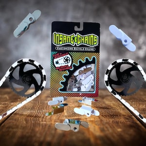 Chrome & White Snap-On Bike Chain Covers – Upgrade for Kids, Adults, Cruisers and E-bikes | Custom BMX Gift, Cycling Gear