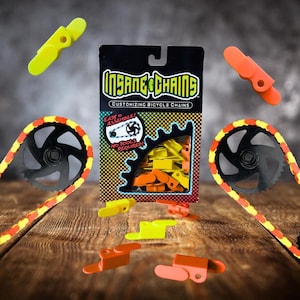 Snap-on Bike Chain Upgrade - Orange & Yellow | Cycling Gift for All Ages by Insane Chains