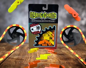 Yellow and Orange Bicycle Chain Caps - Protects Your Clothing Against Chain Stain and Add Style - Easy Installation - No Tools Required