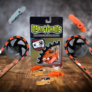 Bunte Snap-On Kettenabdeckungen in Orange & Chrom - Upgrade für Kinder, Erwachsene, Cruiser und E-Bikes