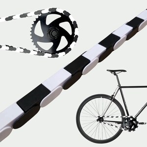 White and Black Bike Chain Cover - Grease Protection & Custom Bike Accessory - Fits Kids Bikes, BMX, Cruisers and E-bikes image 14