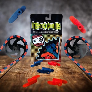 Fahrradzubehör für Kinder und Erwachsene - Rote und Blaue Kettenabdeckungen - BMX Ketten Mod - Benutzerdefiniertes Fahrradgeschenk - Single Speed Upgrade