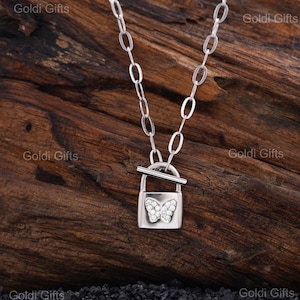 Lock Necklace 4K Gold Padlock Necklace Personalized Lock Necklace Chain necklace padlock Chain Link Lock Pendant charm Necklace Gift jewelry