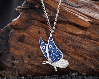 ブルー モアサナイト ネックレス レディース 14金 イエローゴールド プレゼント 女性 ブランド 証明書付きモアサナイト×S925 クマネックレストップ＋高級チェーン無料