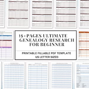 15+ Pages Ultimate Genealogy Family Research Planner | Genealogy Cheat Sheet | Ancestor Research | Family History | Family Group Sheet
