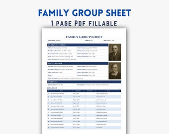Family Group Sheet, Genealogy Worksheet, Ancestry Research Template (Digital Download)