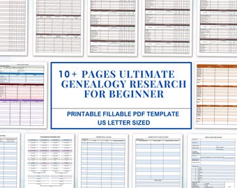 10+ Pages Ultimate Pack Genealogy Family Research Planner | Genealogy Cheat Sheet | Ancestor Research | Family History | Family Group Sheet