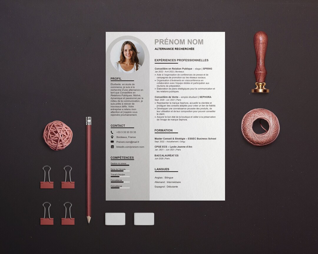 Word Work-study CV TEMPLATE. Professional CV Template. Free CV - Etsy