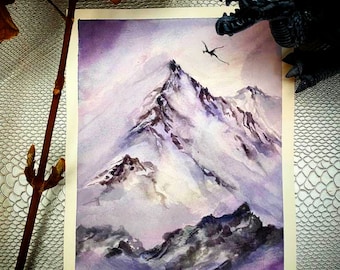 Original - Sommet des brumes - Aquarelle