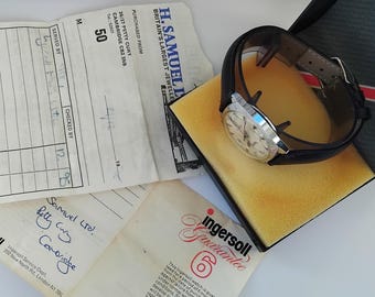 Szwajcarski męski zegarek vintage Ingersoll z naciągiem - 34 mm