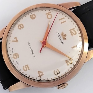 17 Jewels Swiss Made Marvin 9CT Gold Vintage Men&#39;s watch Mint Condition.