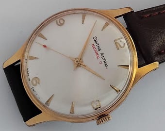 17 Jewels Made in England Smiths Astral national Men's vintage wind up Men's watch