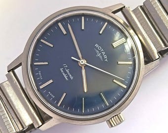 17 Jewels Swiss Made Rotary Men's vintage wind up Men's watch