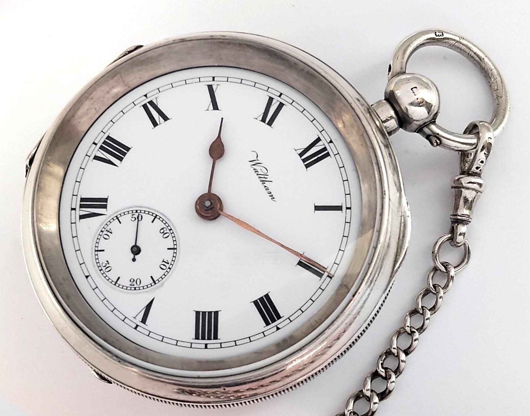 Montre De Poche WALTHAM Vintage Hunter - Mécanique, 17 Rubis, Boîtier Gravé Or, Années 1910