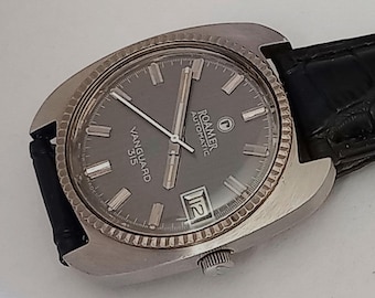 28 Jewels Swiss made Roamer 315 Vanguard Automatic Men's Vintage watch Mint condition.