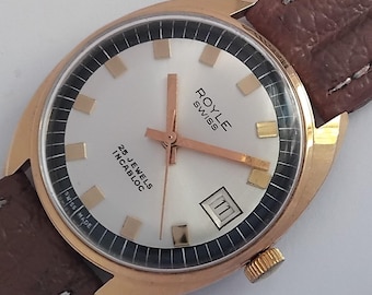 25 Jewels Swiss Made Royle Men's vintage Automatic watch Mint Condition.